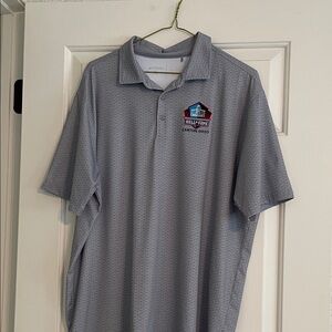 Antigua Gray Polo with iconic Pro Football Hall of Fame Embroidery